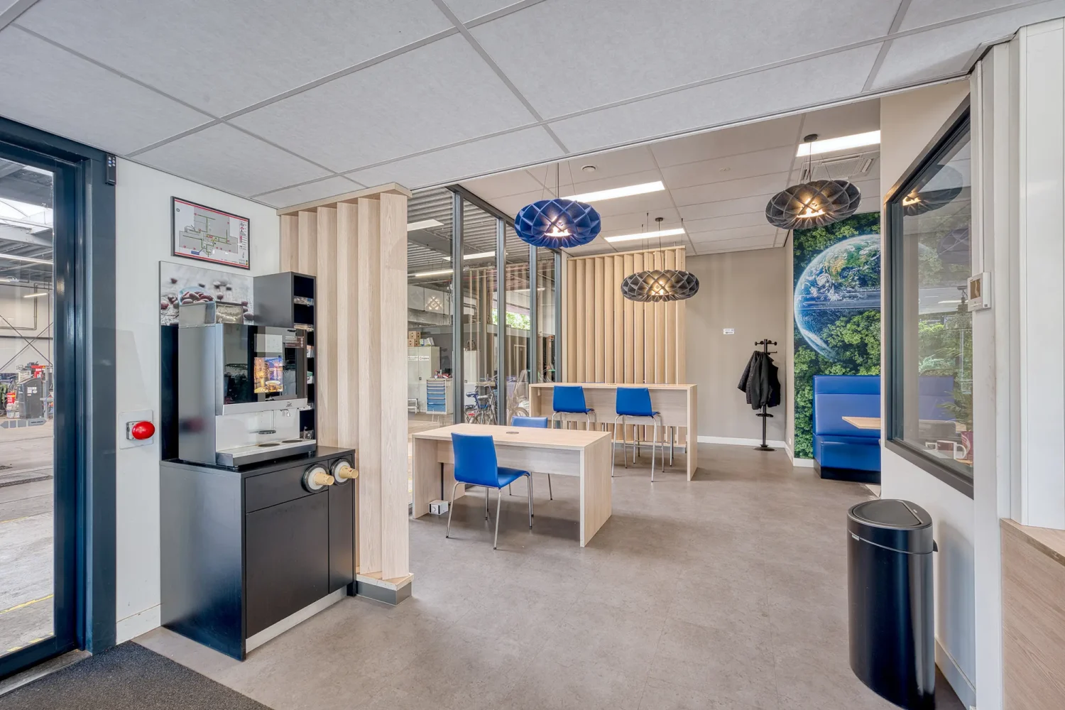 Modern customer waiting area photographed for a commercial multi-location business photography project.